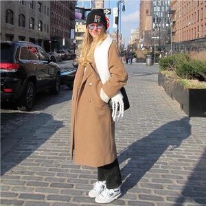 Women's Tan Wool Winter Coat